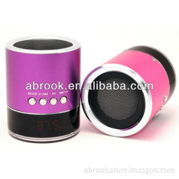 Flash LED TF Micro SD portable mini speaker with fm radio